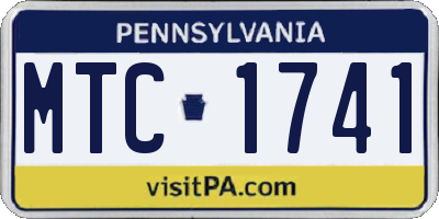 PA license plate MTC1741