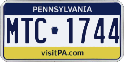 PA license plate MTC1744