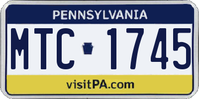 PA license plate MTC1745