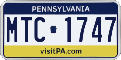 PA license plate MTC1747