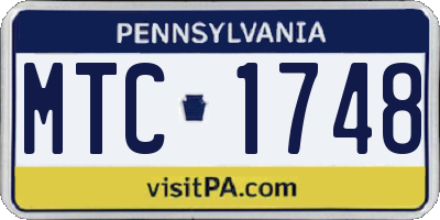PA license plate MTC1748