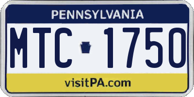 PA license plate MTC1750