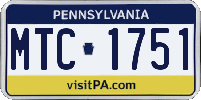 PA license plate MTC1751