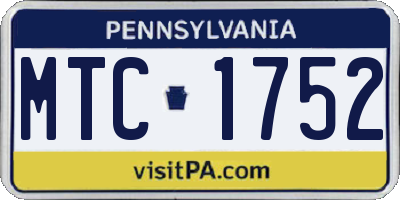 PA license plate MTC1752