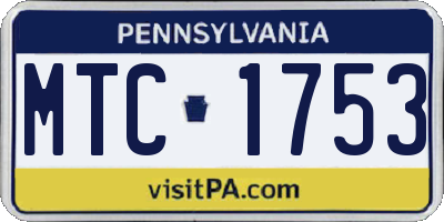PA license plate MTC1753