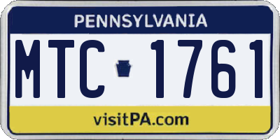 PA license plate MTC1761