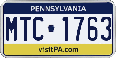 PA license plate MTC1763