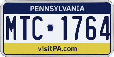 PA license plate MTC1764