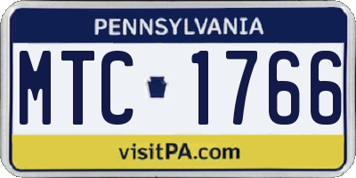 PA license plate MTC1766
