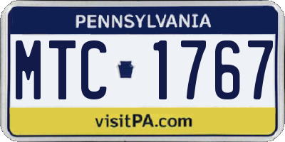 PA license plate MTC1767
