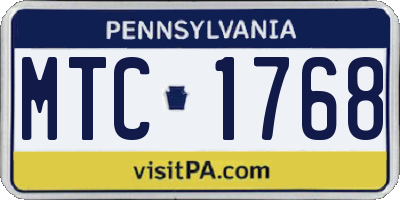 PA license plate MTC1768