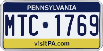PA license plate MTC1769