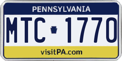 PA license plate MTC1770