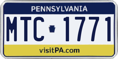 PA license plate MTC1771