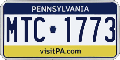 PA license plate MTC1773