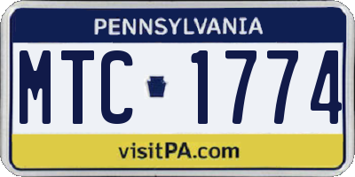 PA license plate MTC1774