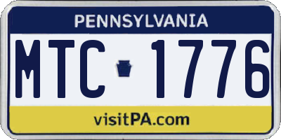 PA license plate MTC1776