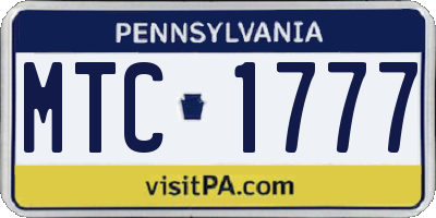 PA license plate MTC1777