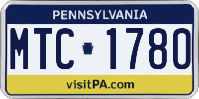 PA license plate MTC1780