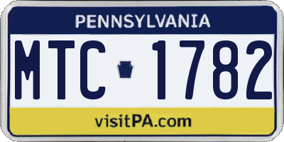 PA license plate MTC1782
