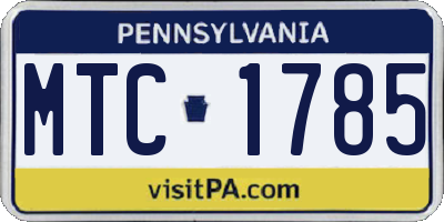 PA license plate MTC1785