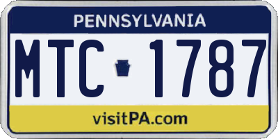 PA license plate MTC1787