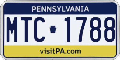 PA license plate MTC1788