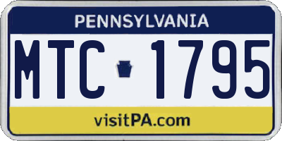 PA license plate MTC1795