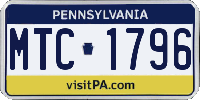 PA license plate MTC1796