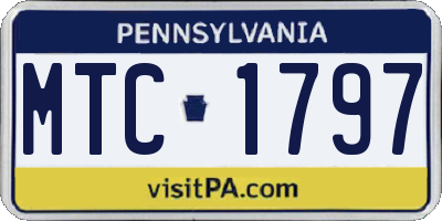 PA license plate MTC1797