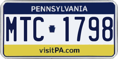 PA license plate MTC1798