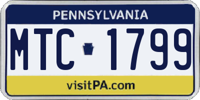 PA license plate MTC1799