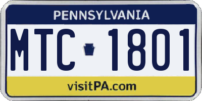 PA license plate MTC1801