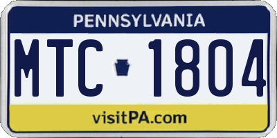 PA license plate MTC1804
