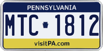 PA license plate MTC1812