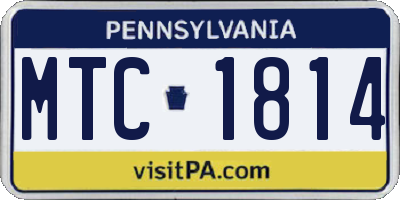 PA license plate MTC1814
