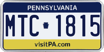 PA license plate MTC1815