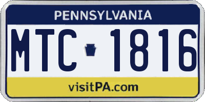PA license plate MTC1816