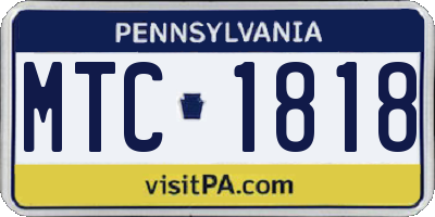 PA license plate MTC1818