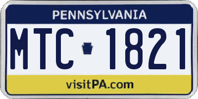 PA license plate MTC1821