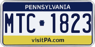 PA license plate MTC1823