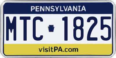 PA license plate MTC1825