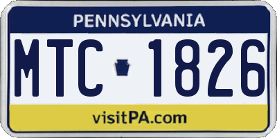 PA license plate MTC1826