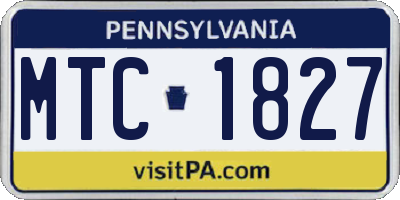 PA license plate MTC1827