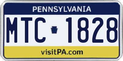 PA license plate MTC1828