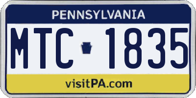 PA license plate MTC1835