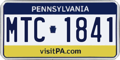 PA license plate MTC1841