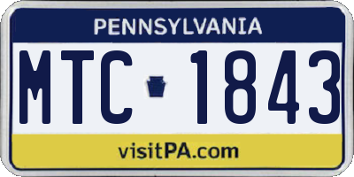 PA license plate MTC1843