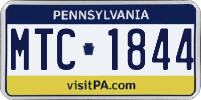 PA license plate MTC1844