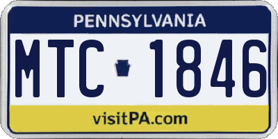 PA license plate MTC1846